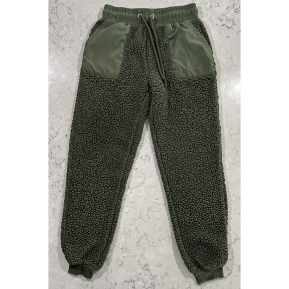 No Boundaries Pants - No Boundaries Joggers Womens XS Green Sherpa Fleece Athleisure Lounge Casual